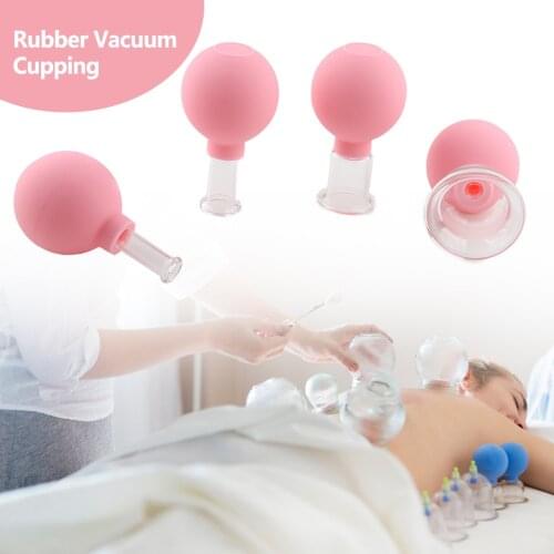 1PC Vacuum Cupping Cups Set Rubber Head Glass Anti Cellulite Massage Chinese Therapy Face Cupping Set Cans For Health Massage