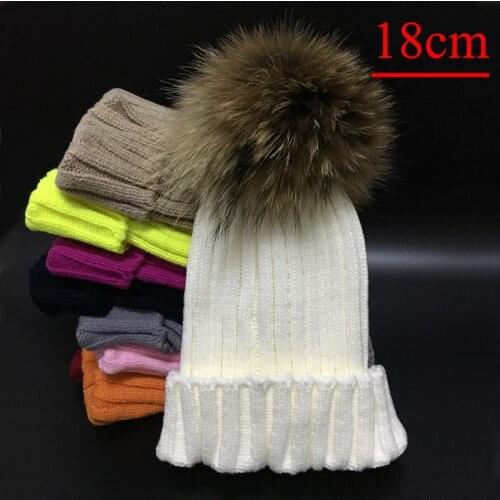 2019 New mink and fox fur ball cap pom poms winter hat for women girl 's hat knitted beanies cap brand new thick female cap