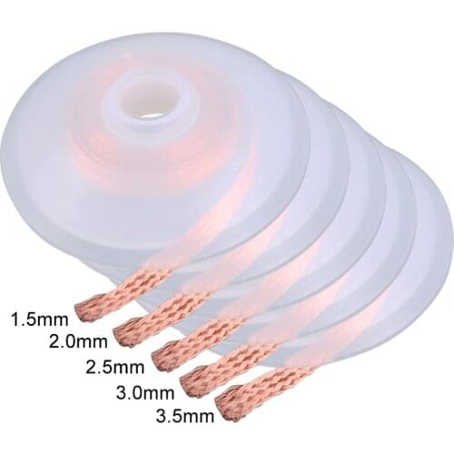 1.5mm 2mm 2.5mm 3mm 3.5mm Width 1.5M Length Desoldering Braid Welding Solder Remover Wick Wire Lead Cord Flux BGA Repair Tool