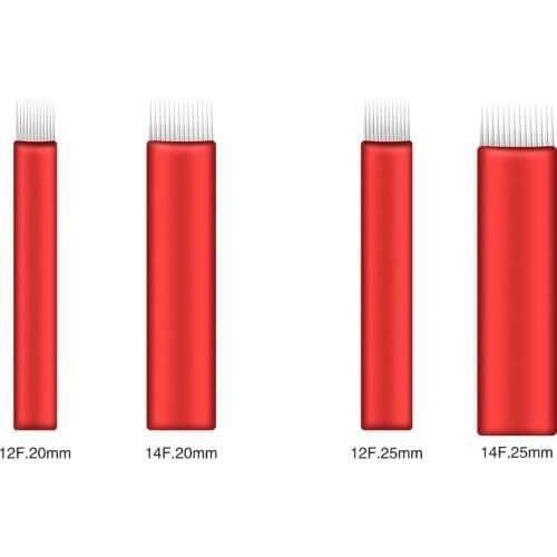 Flat Microblading Needles 100PCS/Lot with .20mm/.25mm Diameter for Eyebrow Shading