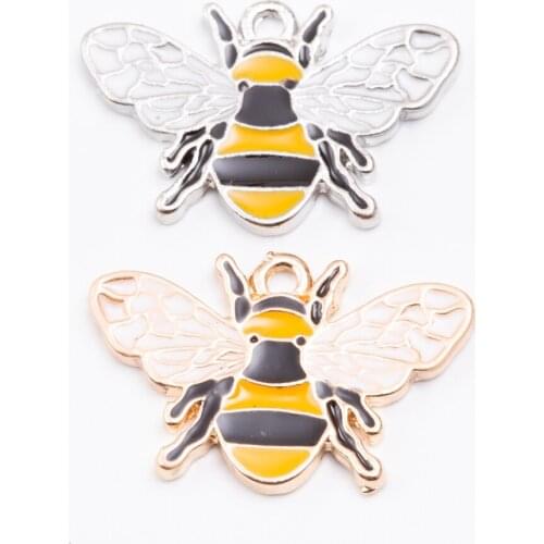 YEPENGFEI 20 PCS bee Charms Alloy jewelry Pendants for Jewelry Making DIY Handmade Craft Accessories js2206