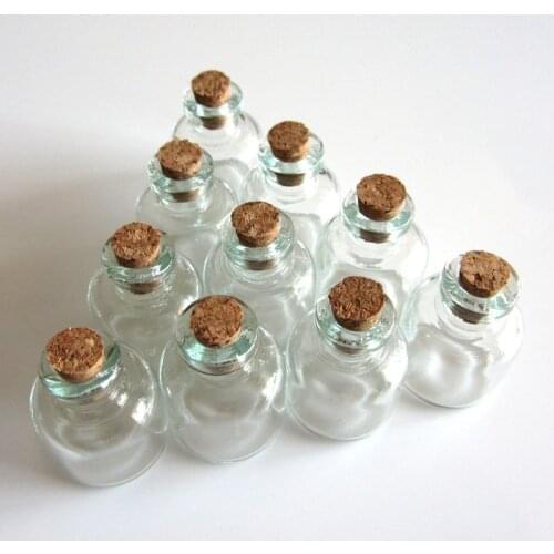 10 Pcs 22x28mm 4ml Wish Bottles Tiny Small Empty Clear Cork Glass Bottles Vials For Wedding Holiday Decoration Christmas Gifts