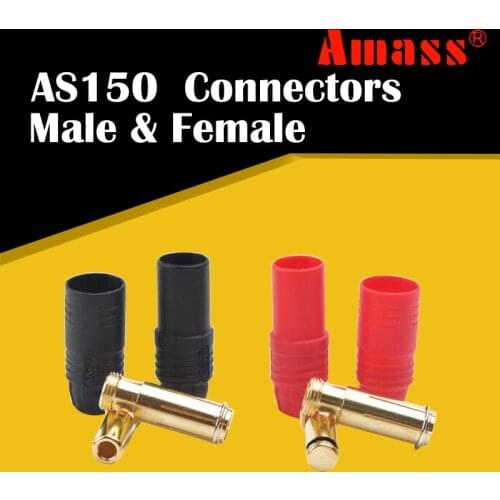 Good Sale 1set Amass AS150 Connector Anti-Spark Gold Bullet 7mm Male Female For Battery Charger ESC Charge Lead