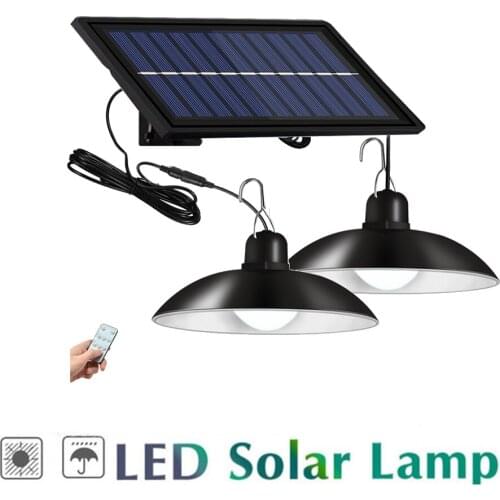 Retro Lampshade Solar Pendant Chandelier solar Stainless Steel Light Waterproof Outdoor Garden Light Energy Saving Courtyard Pat