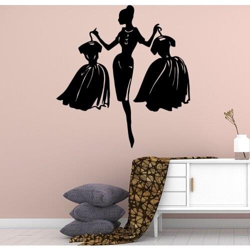 Luxuriant Skirt Wall Art Sticker Modern Wall Decals for Female Woman Room Vinyl Stickers Art Mural muursticker