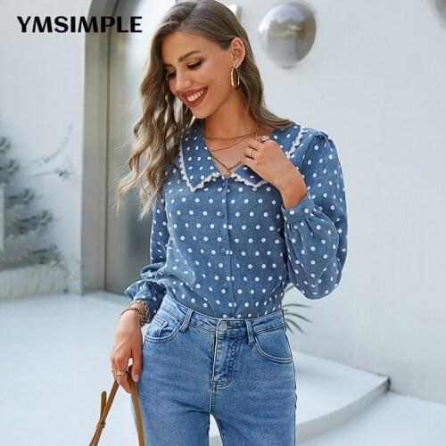 SHENMANQIXING Collar Blouses