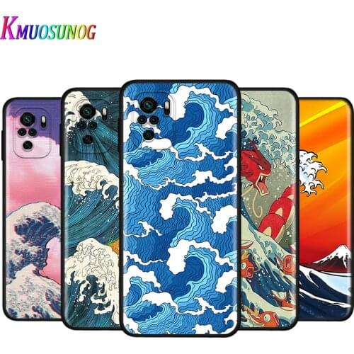 Silicone Cover Japanese Wave Art For Xiaomi Redmi Note 10 10S 9T 9S 9 8T 8 7 7S 6 5A 5 4 4X 5G Pro Max Phone Case