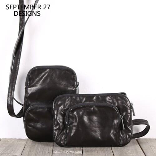 New Fashion Chest Bags Men Genuine Leather Luxury Handmade Male Casual Mini Messenger Shoulder Handbag Cell Phone Small Satchel