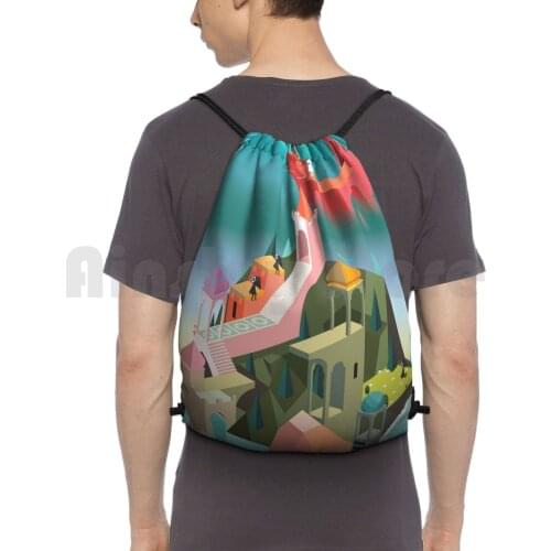 One Special Day Monument Valley Backpack Drawstring Bags Gym Bag Waterproof Videogame Video Game Monument Valley Puzzle