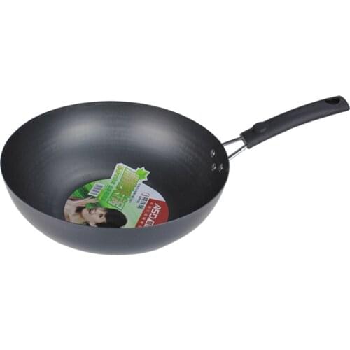 High Quality Cast Iron Non-coating wok kitchenware cooking pots and pans 30cm for gas stove use