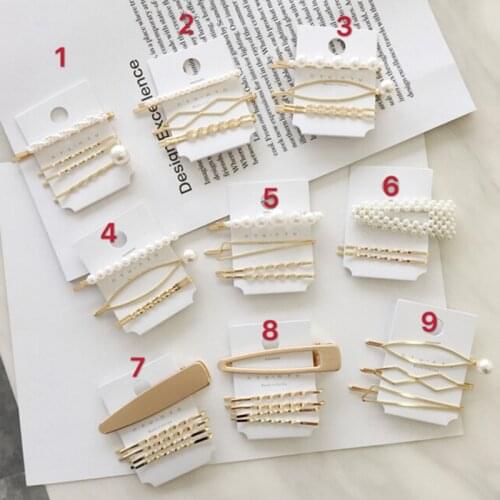 1set Pearl Hair Hairpins For Girls Magic Clips Pearl Metal Hair Clips Hair Clip Pin Hairpin Hair Accessories Hair Clamp