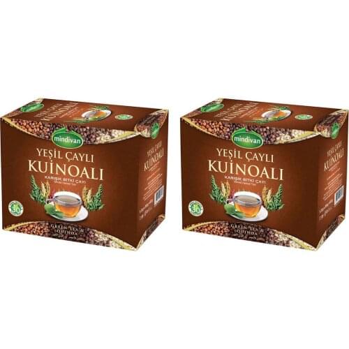 Mindivan Green Quinoa Herbal Tea Bag Slim Fit Antioxidant Detox Anti-Aging Traditional Healthy Tea dry Powder tea 2 Box - 60 Pcs