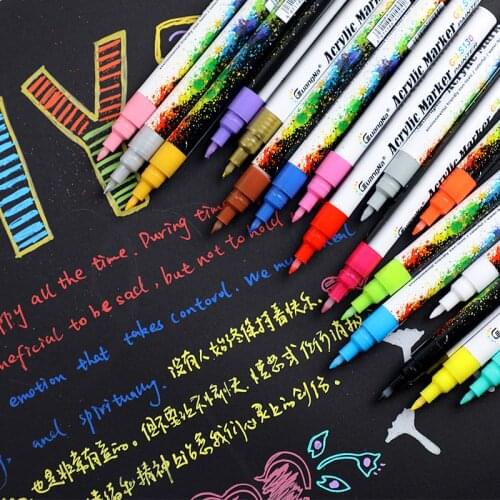 18 Colors 0.7mm Acrylic Paint Marker Pen for Ceramic Rock Glass Porcelain Mug Wood Fabric Canvas Painting