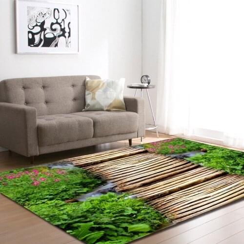 Living Room 3D Landscape flower Carpets Rectangular Rugs Coffee Table Absorb Water Mat Pastpral style Bedroom Pad Home Decor