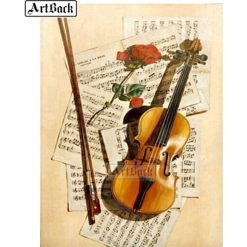 5d diy diamond painting music violin full square drill resin diamond mosaic decoration crafts gift ARD261