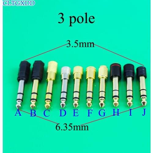 6.35mm 1/4" Male To 3.5mm 1/8" Female Audio Adapter 6.35 to 3.5 Jack Stereo Connect Converter For Headphone Microphone Connector