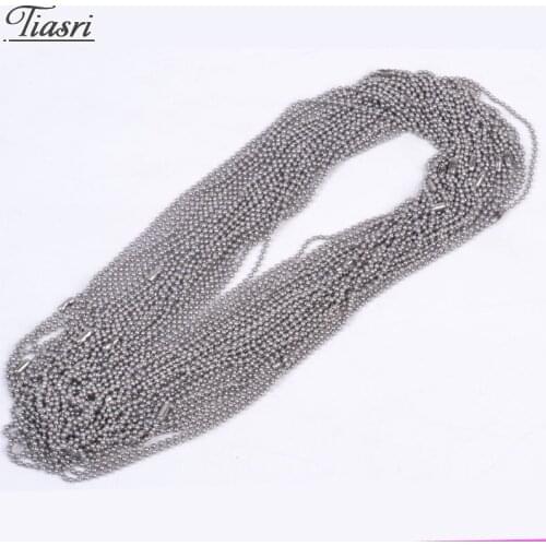Tiasri Wholesale 1.5/2/3.2mm Stainless Steel Bead Chain Mans Necklace For Woman Jewelry Accessories Collar Choker Goth Gifts