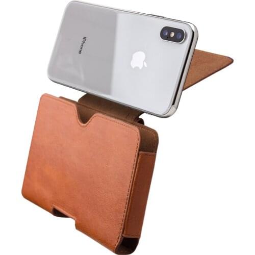 QIALINO Case for iPhone XS Waist Belt Bag Pocket Cover for iPhone 10 luxury Genuine Leather Case for iPhone X 5.8 inch