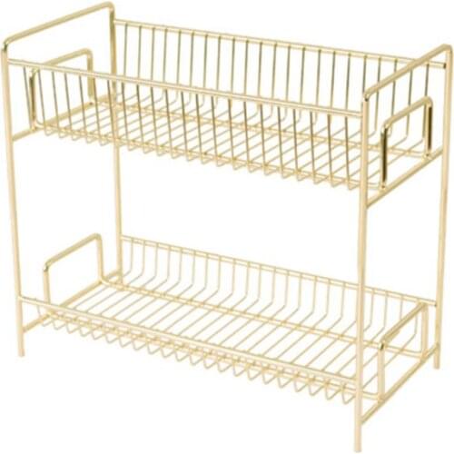 2 Layers Iron Storage Rack Kitchen Spice Jar Bottle Seasoning Shelf Multifunction Makeup Bathroom Organizer