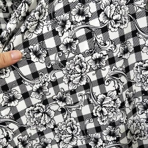 Elastic Sewing Fabric Ethnic Printing Qualified Chiffon Quality For Clothing Shirt Dress