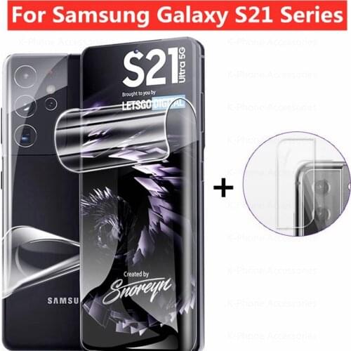 For Samsung Galaxy S21 S20 Ultra FE Plus 5G Hydrogel Film For Galaxy S21Ultra S20 FE Screen Protector For Samsung S21 Lens Cover