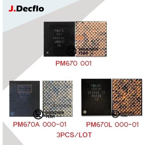 JDecflo 3PCS PMIC PM670 001 PM670A PM670L 000-01 Power Supply for Samsung Xiaomi 8 CC9 Lite Vivo X23 X27 NEX OPPO R17 Pro Realme