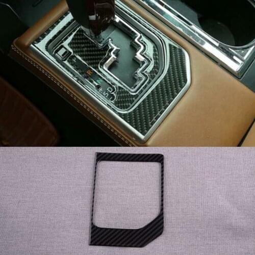 Carbon Fiber Gear Shift Box Panel Cover Trim Frame Fit for Toyota Tundra 2014 2015 2016 2017 2018 2019-2021 Left Hand Drive Only