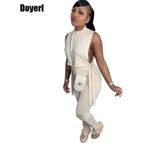 Summer Tracksuit Women Two Piece Set Solid Color T Shirts Crop Top and Stacked Leggings Pants Set Elastic Sporty Casual Outfits