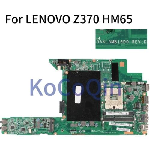 KoCoQin DAKL5MB16H0 Laptop motherboard For LENOVO Z370 Mainboard DAKL5MB16H0 HM65