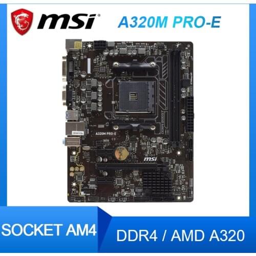 For MSI A320M PRO-E Ryzen PC Motherboard AM4 DDR4 AMD A320 Micro-ATX Original Used Motherboard set