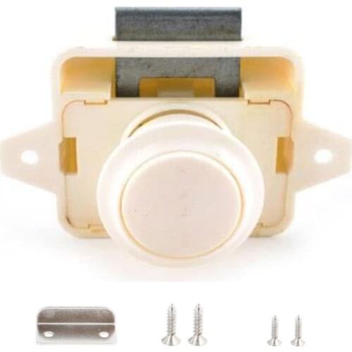 Mini Push Button Lock Durable Alloy Hardware Fittings Suitable for 15-18mm Thickness Furniture RV Boat Caravan Door