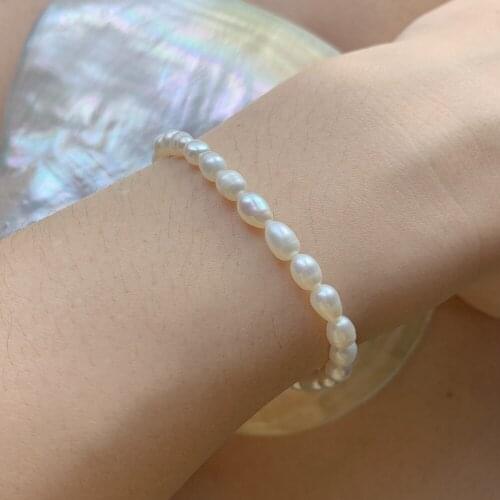 Minimalist Lrregular Natural Freshwater Pearl Bracelet Temperament Beaded Bracelets For Women