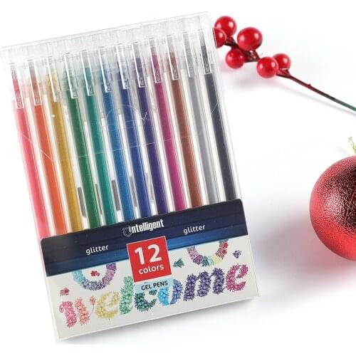 12 Color Flash Pen Set Neutral Mixed Cute Candy Learning Stationery Diary Boys And Girls DIY Student Supplies 2021 New