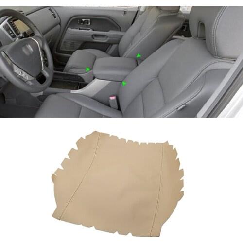 For Honda Pilot 2003 2004 2005 2006 2007 2008 Microfiber Leather Center Control Lid Armrest Box Cover Sticker Trim Beige Color