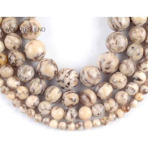 Natural Australia Zebra Jaspers Stone Round Loose Beads For Jewelry Making 4-10mm Spacer Beads Fit Diy Bracelets Necklace 15