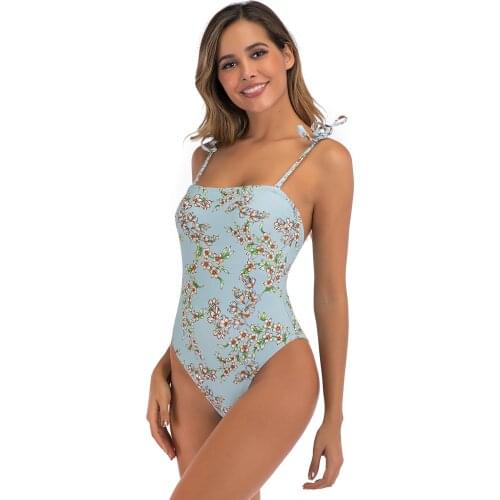 2021 New Swimwear Womens Sexy Backless Skinny Swimsuit Printed One-Piece Swimsuit Ladies