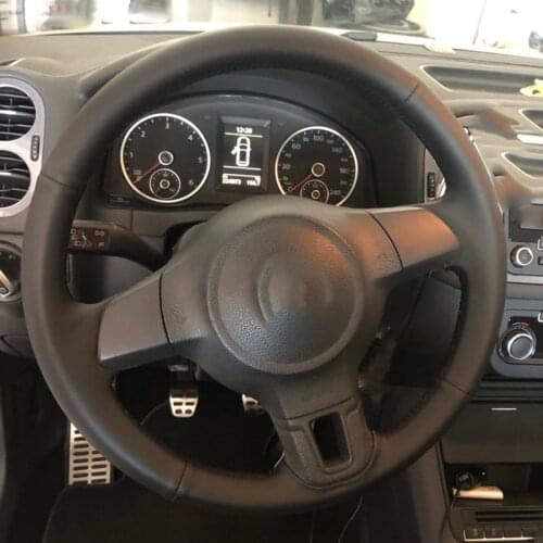 Custom Original Car Steering Wheel Cover For Volkswagen VW Golf 6 Mk6 VW Polo MK5 2010-2013 Leather Braid For Steering Wheel