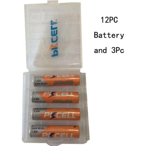 12Pcs aaa 900mWh 1.6v NIZN AAA Rechargeable Battery and 3pcs battery boxes for camera,flashlights