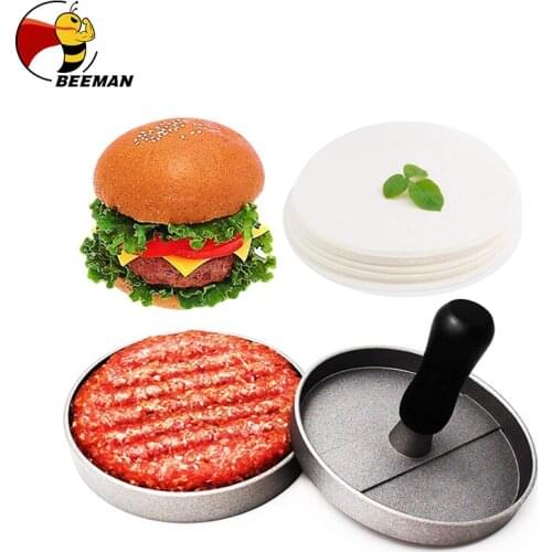 Beeman Round Shape Hamburger Press Aluminum Alloy ABS Hamburger Meat Beef Grill Burger Press Patty Maker Mold Kitchen Meat Tools