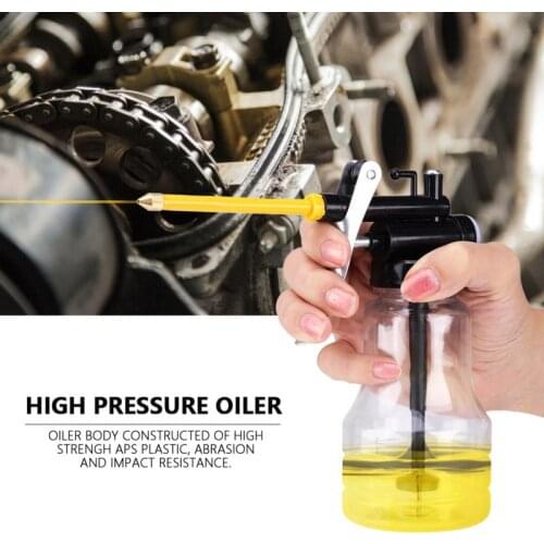 250cc Transparent High Pressure Oiler Lubrication Oil Can Bottle Flex Manual Oiling Gun Automotive professional tools