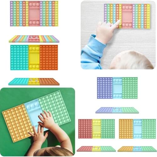 Rainbow Chess Board Push Bubble Popper Fidget Sensory Toys Stress Relief Toy Interactive Party Game Sensory Toy Educational Tool