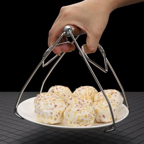 Stainless steel 304 rosewood handle household bowl picking anti-scalding clip kitchen gadgets picking plate picking bowl clip