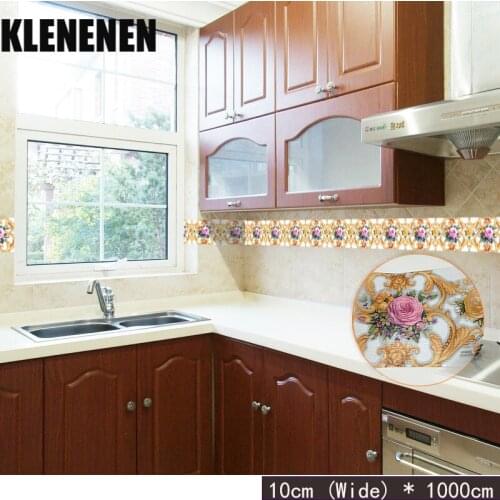 KLG-001 Self-adhesive Wallpaper Decor Wall Sticker Waistline Stickers PVC Waist Line Bathroom kitchen Tile Stickers wallpaper