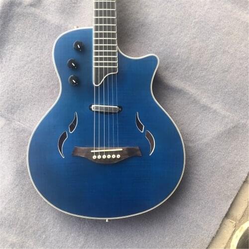 Kaiyun factory custom quality six string Taylor electric guitar, blue personally welcome your patronage