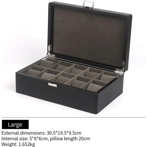 New 10 Grids Black Pu Leather Watches Jewelry Storage Box With Lock For Bangle Bracelets Display Jewellery Organizer Holder Case