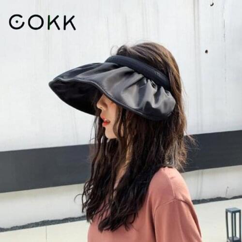 COKK Summer Hats For Women Empty Top Shell Shape Sun Hat Korean Fashion Sunshade Sunscreen Sun Protection Beach Hat Ladies Hats