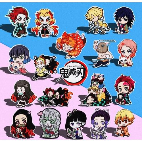 1PCS Japan Anime Demon Slayer Iron On Patches Stickers Iron On Embroidered Patch Badge Appliques Childrens clothing accessories