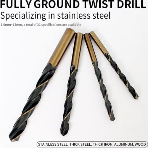 WEILIGU Many kinds of high speed steel titanium coated twist drilling bit straight shank bit hand drill 11.5-13mm