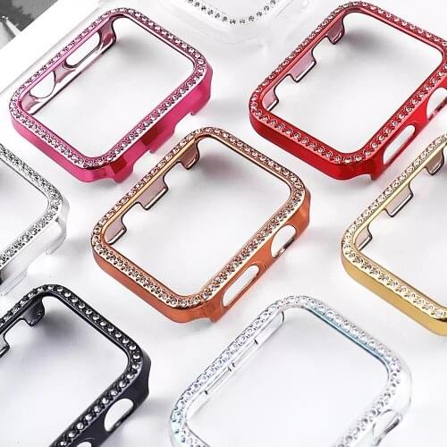Diamond Bumper Protective Case for Apple Watch Cover Smart Bracelet Accessories Series 6 SE 54321 38MM 42MM For Iwatch 40mm 44mm