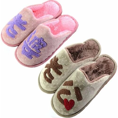 2019 Husband Wife Cotton Slippers Blowing Bottom Female Home Slippers Men And Women Fashion Warm Slippers Couple Indoor Slippers